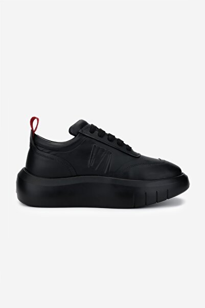 Valmenti Erkek Hakiki Deri Siyah Sneakers & Spor Ayakkabı