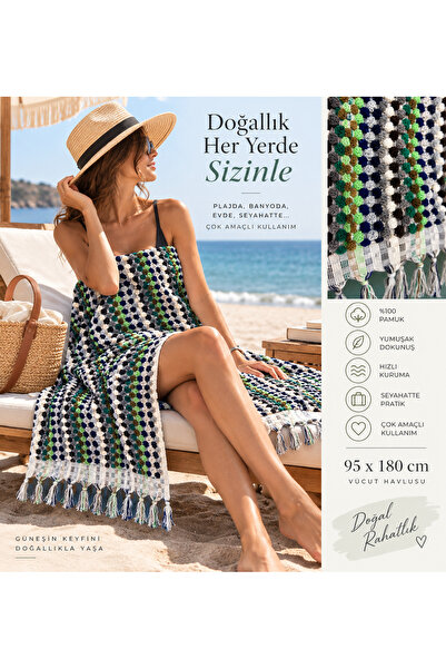 Home PULSE BULDAN Çok Amaçlı Renkli Peştemal Banyo Havlu 95x180 cm %100 Pamuk