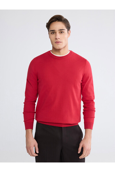 LC Waikiki Trendlucky Men's Knit Sweater with Oval Collar