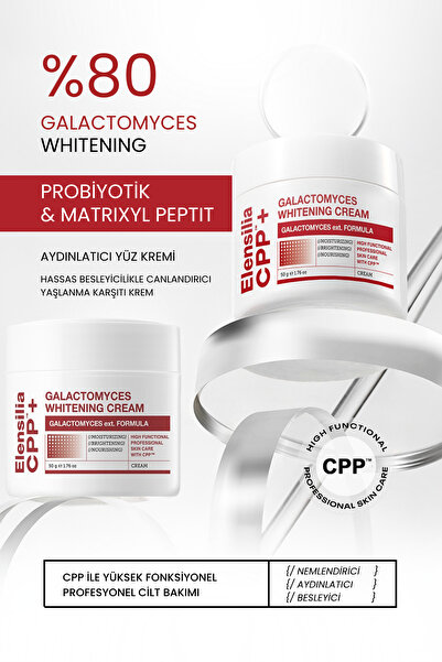 ELENSILIA %80 Galactomyces İçeren Probiyotik Ve Matrixyl 3000 ve EGF Destekli Aydınlatıcı Yüz Kremi CPP Galactomyces Whitening Cream