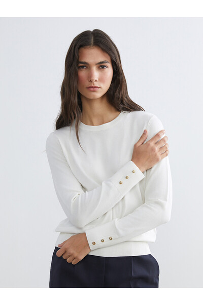 LC Waikiki Alita city women's knit sweater with a distinct oval neckline