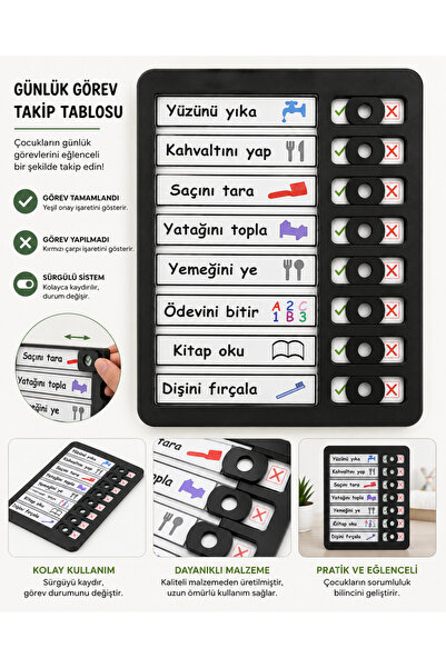 OWLORA Çocuklar İçin Günlük Görev Takip Tablosu –