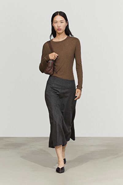 Massimo Dutti Cepli kloş midi etek