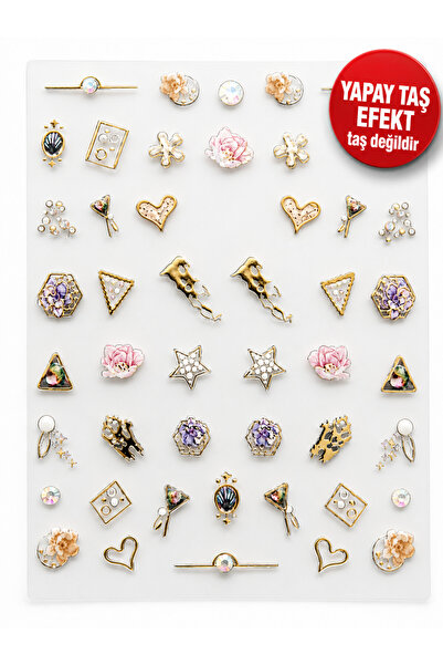 Sibelon 3D Kabartmalı Nail Art Sticker Tırnak Süsleme Stickeri Taş Görünümlü ...