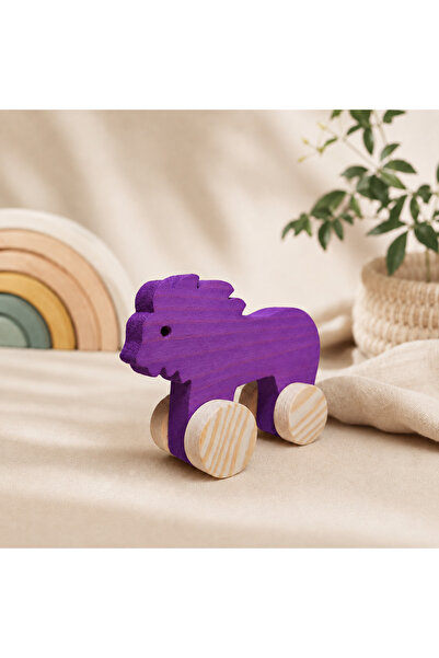 websunday Wooden Honey Toy Lion Natural Handmade Toy