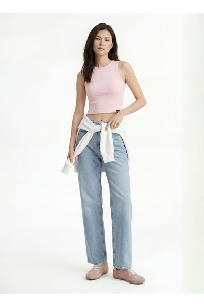 JEEP Indigo Women's 100% Cotton Regular Fit Denim Trousers J5SL-PNT7095