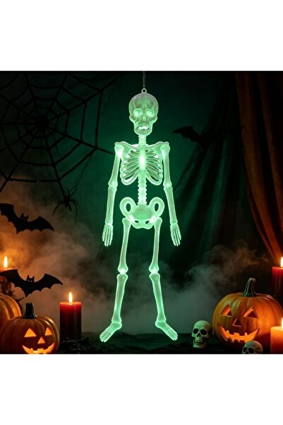 PARTY GO Φωτεινό σκελετό διακοσμητικό για το Halloween, 32 εκ., τρισδιάστατη ...