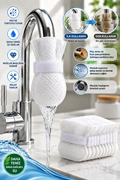 ESENLİWE Musluk Ucu Filtre Torbası – Faucet Water Filter Pas Tortu Kum ve Kir...