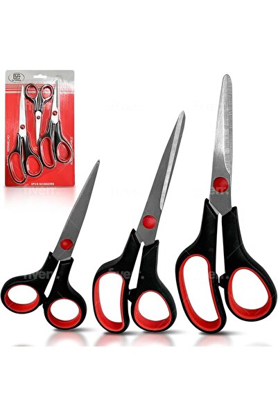 Yelajoy All-Purpose Heavy Duty Scissors Pack of 3 - Ultra Sharp Stainless Ste...
