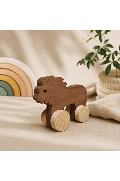 websunday Wooden Honey Toy Lion Natural Handmade Toy