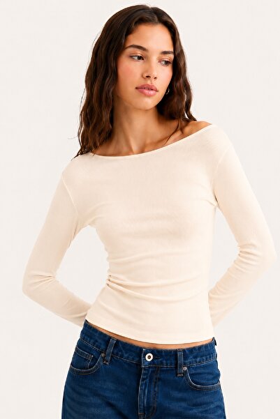 Cockatoo Women's Boat Neck Soft and Flexible Fabric Wide Sleeves Body-Fitting...