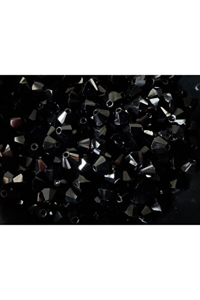 feltland Cristal Biconic 5x5mm, pentru bijuterii, 20buc/set, culoare - Jet/Black