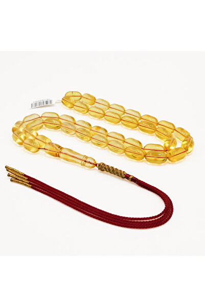 Generic Brand Clear Baltic Amber Prayer Beads – 39 Beads, 9-16 mm Barrel Shap...