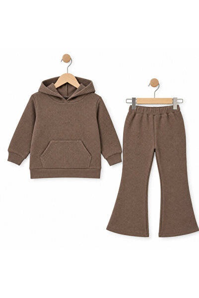 Generic Brand Girl's Waffle Honeycomb Textured Hooded Spanish Flared Sweatpan...