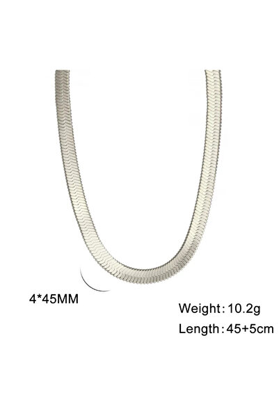 Peach Jewelry Αλυσίδα Κολιέ Ανοξείδωτο Ατσάλι 304 45+5εκ. 4χιλ.