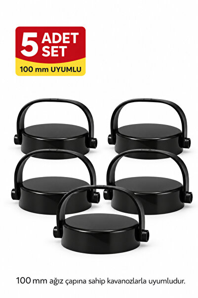 Binbirreyon 5 Adet Plastik Katlanır Saplı Kapak Kavanoz Kapağı Bidon Kapağı 100mm RA661