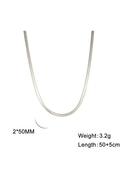 Peach Jewelry Αλυσίδα Κολιέ Ανοξείδωτο Ατσάλι 304 50+5εκ. 2χιλ.