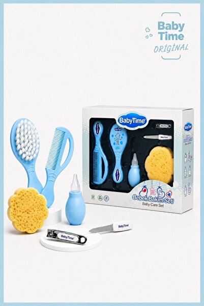 Babytime 6 lı Bebek Bakım Seti Mavi–Burun Aspiratörü,Tarak,Fırça,Tırnak Makas...
