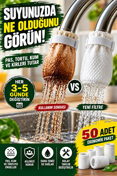 ESENLİWE Musluk Ucu Filtre Torbası 50 Adet – Mutfak Lavabo Su Filtresi Kolay ...