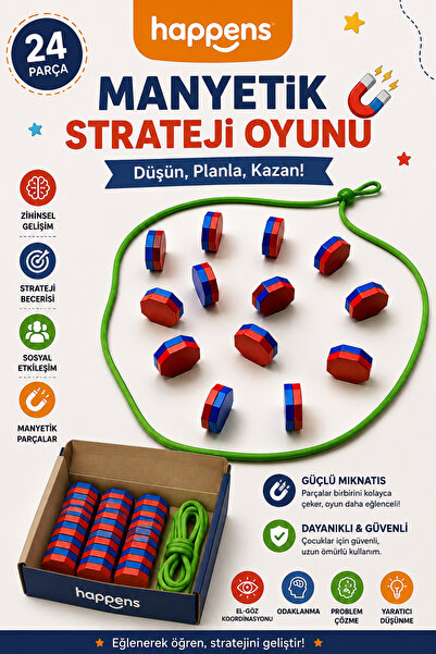 HAPPENS 24 Parça Manyetik Satranç Seti- Stones Manyetik Taş Oyunu - Çocuklar ...