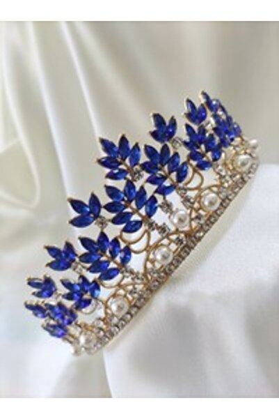 Stoneage Wedding engagement henna bride crown - blue -
