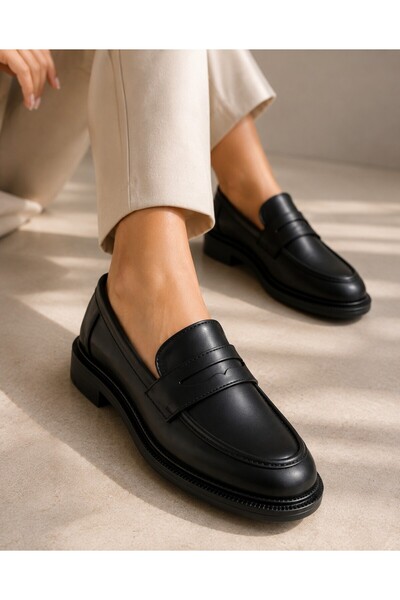 Zenora Shoes Kadın Loafer Makosen Casual Günlük Ayakkabı Şık ve Rahat Siyah C...