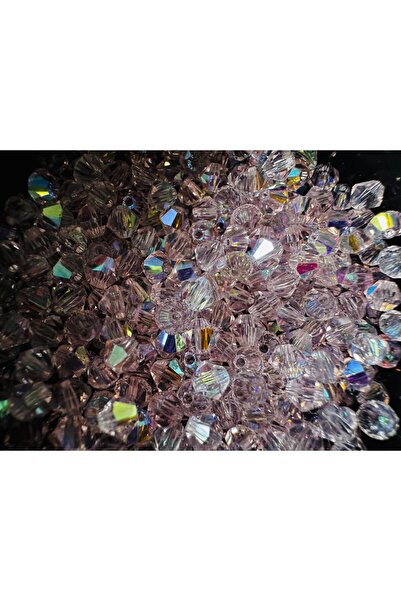 feltland Cristal Biconic 4x4mm, pentru bijuterii, 20buc/set, culoare - Rosali...