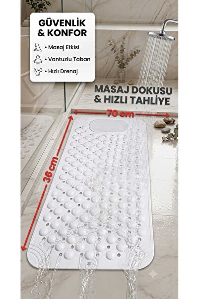 NestAura Vantuzlu Banyo ve Duş Kaydırmazı | Küvet İçi Masajlı Kaymaz Zemin Du...
