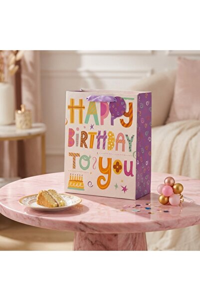 Ornament24 Punga cadou zi de nastere Happy Birthday, design multicolor si mod...