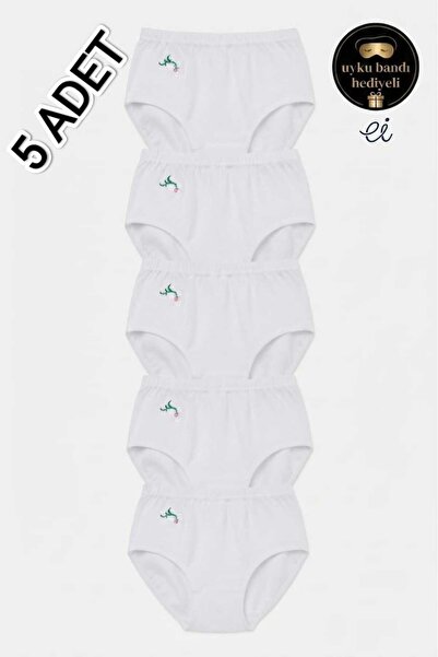 Seher Yıldızı Pack of 5 100% Cotton Elastic Waist Embroidered High Waist Plus...