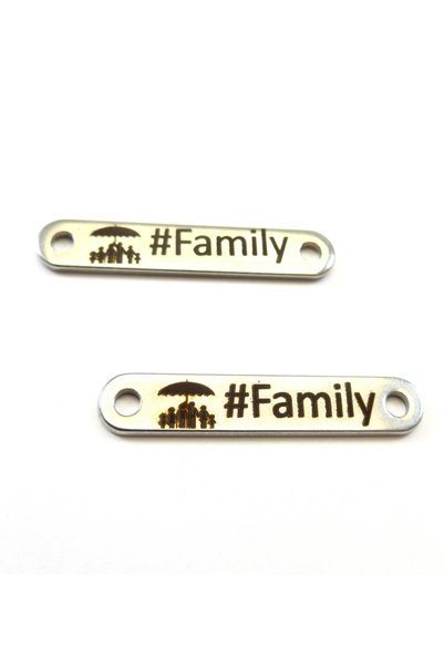 NO BRAND Ταυτότητα Family με σχέδιο ασημί μεταλλική ατσάλι 40×7mm - %ce%bf%ce...