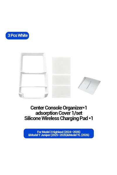 Choice 3 PCS Whtie 1/4Set For Tesla Model 3 Y YL Highland Juniper Armrest Pad...