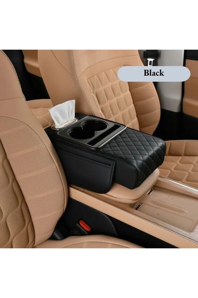 Choice Black Auto Center Console Armrest Height Pad, Armrest Cushion Cover wi...