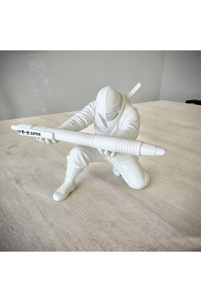 Choice white without pen Ninja 3D Printed Desktop Organizer Pen Holder Multi-...