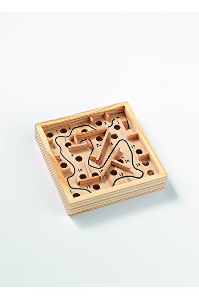 NO BRAND Ξύλινο παιχνίδι λαβύρινθος 11×11×2,5 cm /10 τμχ