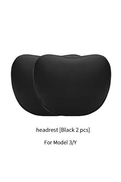 Choice 2pc Black Headrest T For Tesla Model 3 Y Car Neck Pillow Protective Lu...