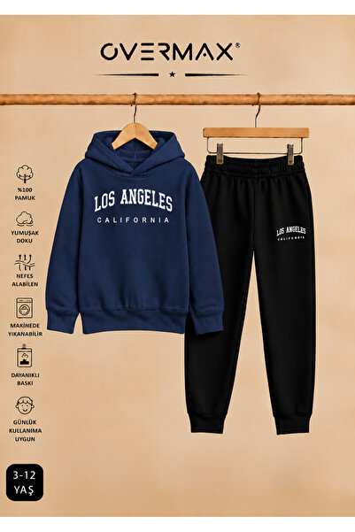 OVERMAX Los Angeles Printed Children's Hooded Tracksuit Set – Ages 3-12