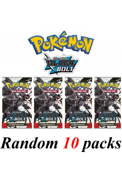 Choice BLACK BOLT-10 bag Pokémon Cards 9+1 Per Pack TCG Mega Evolution Phanta...