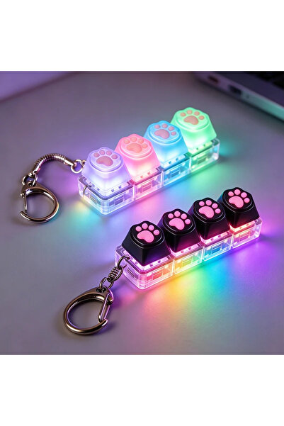 Choice MULTI-Black Cat NEW LED Keyboard Keychain Fidget Toys Crystal Clicker ...