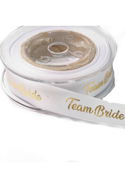 NO BRAND Κορδέλα «Team Bride» με μεταλλικό χρώμα γράμματα σατέν 16mm/καρούλι ...