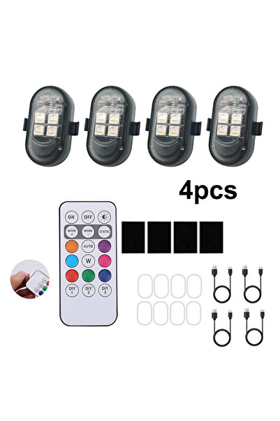 Choice 4pcs 2/4/6pcs Wireless Remote Control LED Strobe Light for Car Motorcy...
