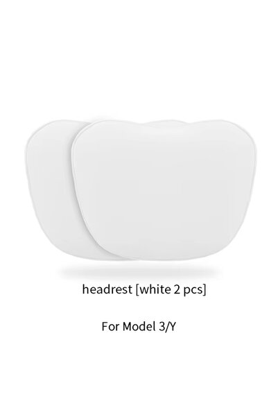 Choice 2pc White Headrest T For Tesla Model 3 Y Car Neck Pillow Protective Lu...