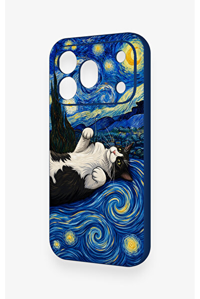 Vip Case Honor 600 Pro Uyumlu Gökyüzü ve Kedi Desenli Silikon Kılıf