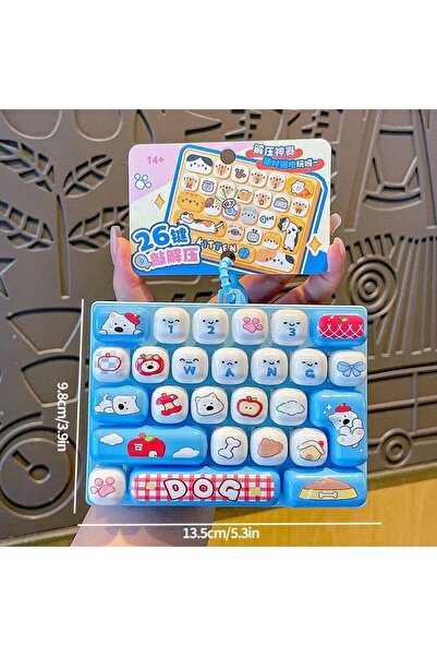 Choice B Candy Color Keycap Keychain Cute Cartoon 26-key Aecompression Keyboa...
