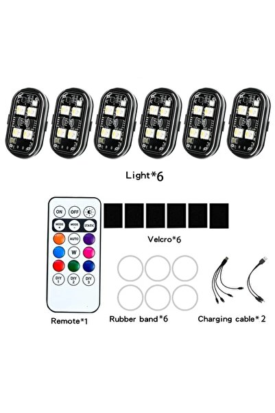 Choice 6pcs 2/4/6pcs Wireless Remote Control LED Strobe Light for Car Motorcy...