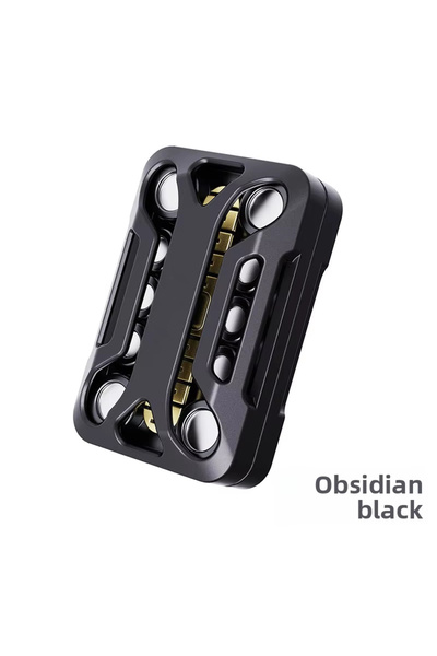 Choice Obsidian black Metal Infinite Slider Fidget Toy, Tuning Fork Push Card...