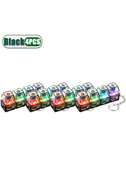 Choice Black-4PCS Portable LED Light Up Keychain Fidget Toy Clickable Button ...