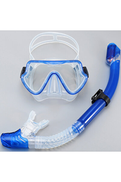 Choice ClearBlue Diving Mask Snorkel Set For Adults Tempered Glass Profession...