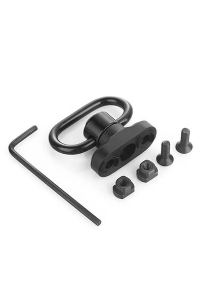 Choice Black 1.25” QD Sling Swivel Mount Heavy Duty Quick Detach Push Button ...