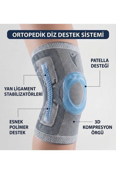 BLUEWELL Patella Ligament Destekli 3D Örgü Sporcu Dizlik - Anatomik Kompresyon Ve Diz Destek Korsesi